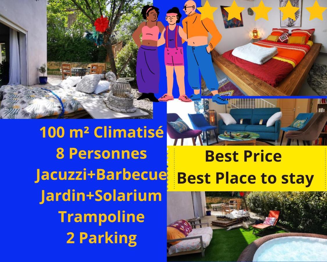 Cool Mediterranean Life 8 People Jacuzzi Barbecue Gametrampoline 2 Parking Béziers Exterior foto